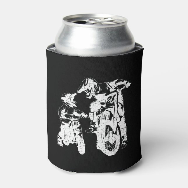 Dirt Bike Dad Motocross Motorcycle Biker Father Can Cooler (Can Front)