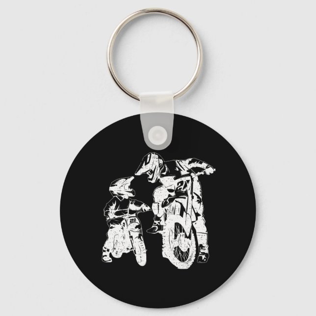 Dirt Bike Dad Motocross Motorcycle Biker Father Key Ring (Front)