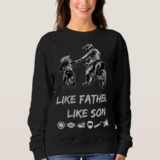 Dirt Bike Dad Son  Fathers Day Plus Size Graphic Sweatshirt (Front)