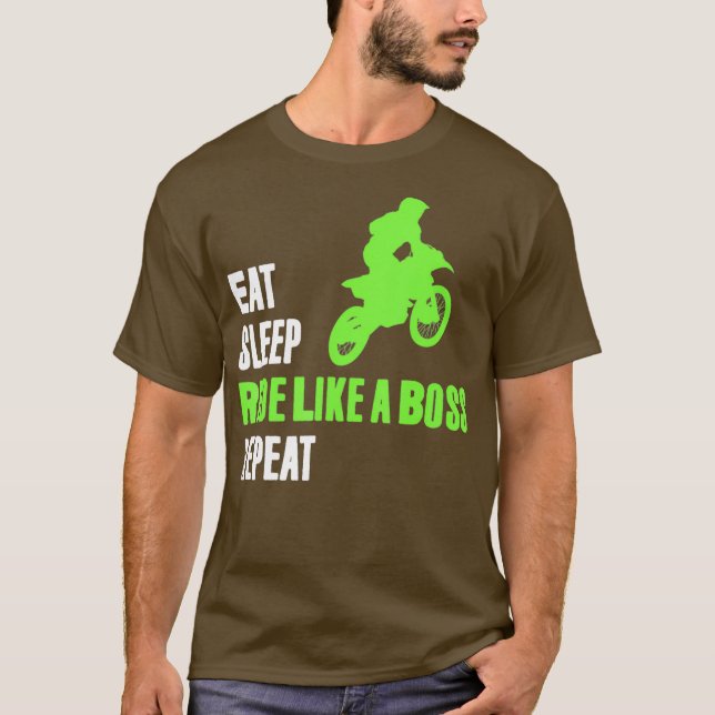 Dirt Bike Eat Sleep Motocross Supercross Enduro T-Shirt (Front)