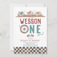 Dirt Bike First Birthday Invitation
