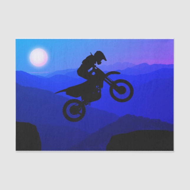 Dirt Bike Full Moon Night Ride Motocross  Tissue Paper (Front)