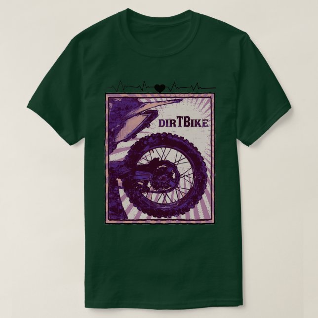 Dirt Bike Heartbeat Motorcross Motif  (3)  T-Shirt (Design Front)