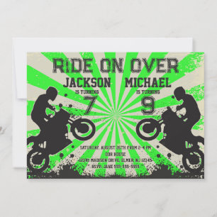 Dirt Bike Joint Birthday Invitation