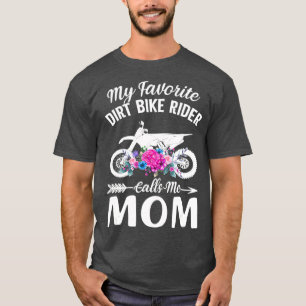 Dirt Bike Mother Motocross Mum Gift with Flowers T-Shirt
