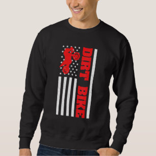 Dirt Bike Motocross American Flag Biker 4th Of Jul Sweatshirt