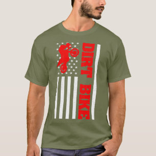 Dirt Bike Motocross American Flag Biker 4th Of T-Shirt