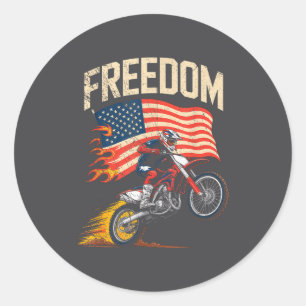Dirt Bike Motocross Classic Round Sticker