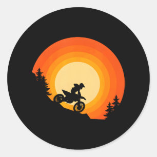 Dirt Bike Motocross Classic Round Sticker
