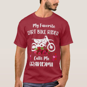 Dirt Bike Motocross Grandma Gift with Flowers T-Shirt