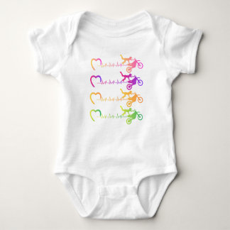 Dirt Bike Motocross Heartbeat Baby Bodysuit