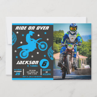Dirt Bike Motocross Motorbike Boy Photo Birthday Invitation