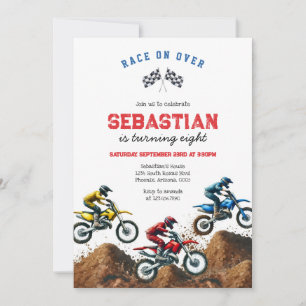 Dirt Bike Motocross Motorcycle Racing Boy Birthday Invitation