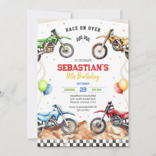 Dirt Bike Motocross Motorcycle Racing Boy Birthday Invitation