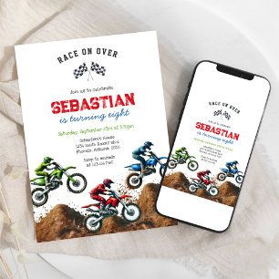 Dirt Bike Motocross Motorcycle Racing Boy Birthday Invitation
