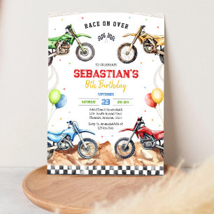 Dirt Bike Motocross Motorcycle Racing Boy Birthday Invitation
