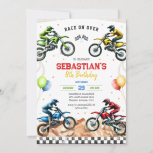 Dirt Bike Motocross Motorcycle Racing Boy Birthday Invitation