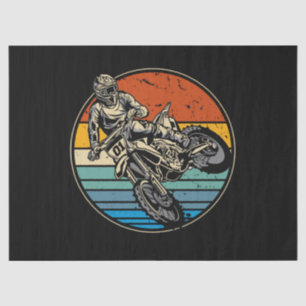 Dirt Bike Motocross Motorcycle Vintage Retro Tissue Paper