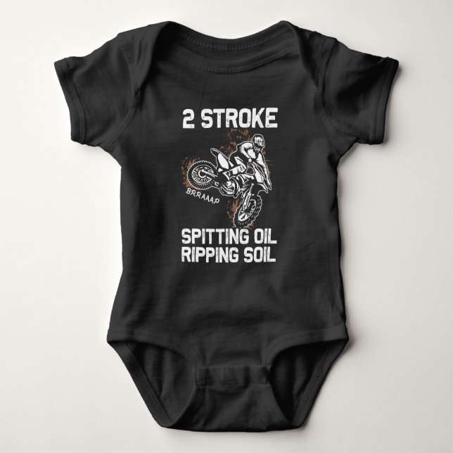 Dirt Bike Motocross Offroad Motorbike Sport Baby Bodysuit (Front)