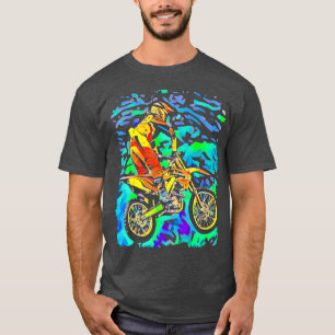 Dirt Bike Motocross Racing Pop Art T-Shirt