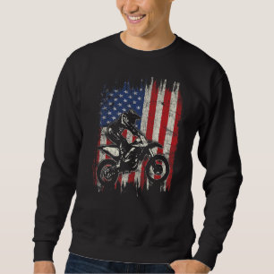 Dirt Bike Motocross Usa American Flag Patriotic 4t Sweatshirt
