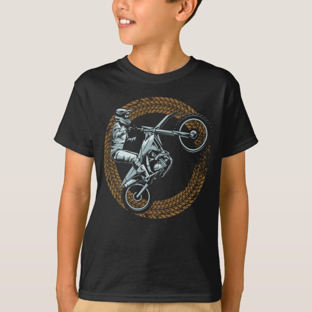 Dirt Bike Motocross Wheel Motorbiker T-Shirt (Front)