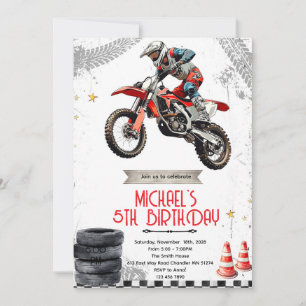 Dirt Bike motorcross birthday invite
