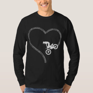 Dirt Bike Motorcross MX Rider Vintage Girl Heart T-Shirt