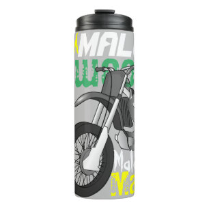 Dirt Bike Motorcycle Name Typography Custom Colour Thermal Tumbler
