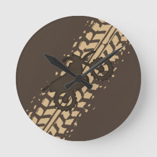 Dirt Bike Mud Round Clock