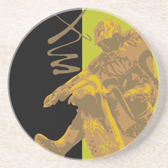 dirt bike mud vector illustration coaster (Front)
