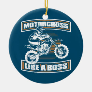 Dirt Bike MX Motocross Supercross Ceramic Tree Decoration