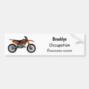 Dirt bike off-road motorcycle / motocross cartoon bumper sticker