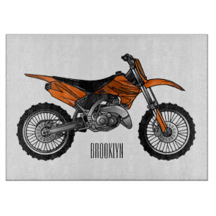 Dirt bike off-road motorcycle / motocross cartoon cutting board