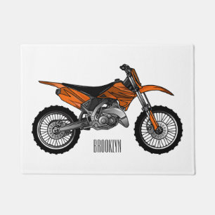 Dirt bike off-road motorcycle / motocross cartoon  doormat
