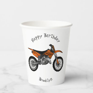 Dirt bike off-road motorcycle / motocross cartoon paper cups