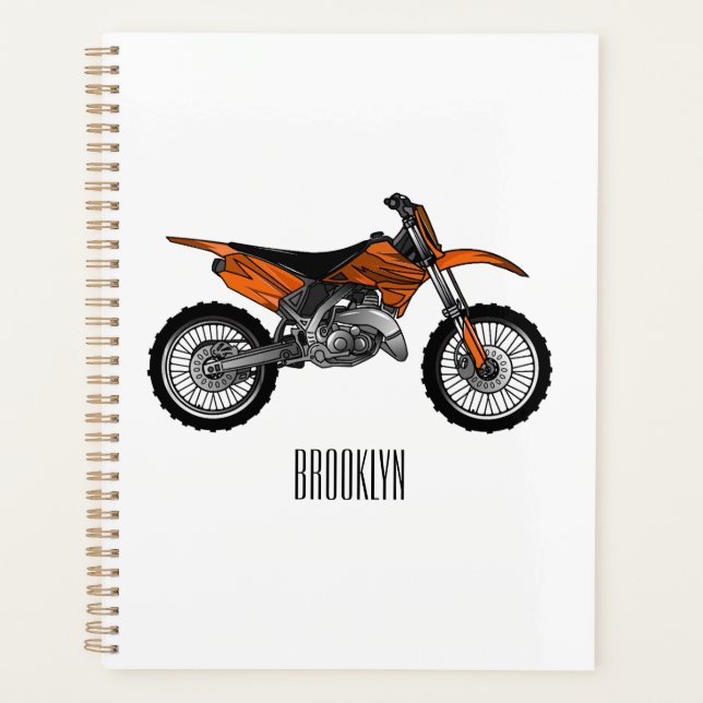 Dirt bike off-road motorcycle / motocross cartoon planner (Front)