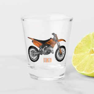 Dirt bike off-road motorcycle / motocross cartoon shot glass