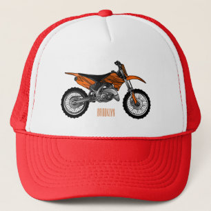 Dirt bike off-road motorcycle / motocross cartoon trucker hat
