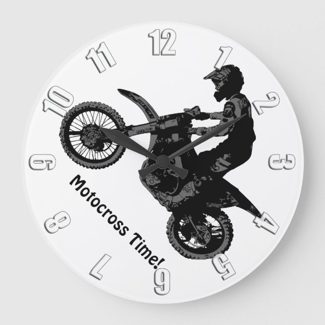 Dirt-bike Racer Large Clock (Front)