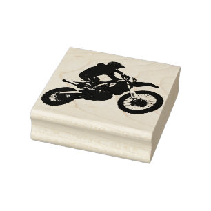 Dirt Bike Racer Rubber Stamp
