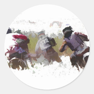 Dirt-bike Racers Classic Round Sticker