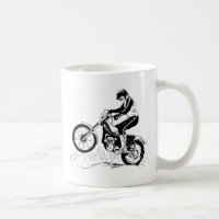 Dirt Bike Racing Motorcycle Bike Rider Black White