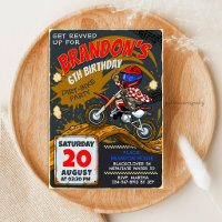 Dirt Bike Red Motocross Birthday - Muddy Race