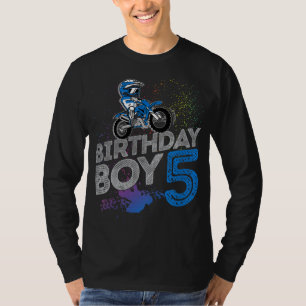 Dirt Bike Rider 5 Years Old Motocross 5th Birthday T-Shirt