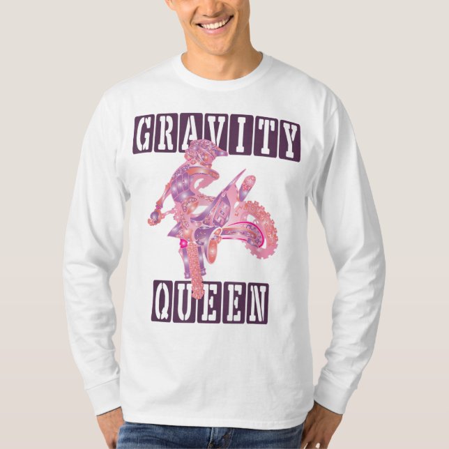 Dirt Bike Rider Gravity Check Motocross Gravity Qu T-Shirt (Front)