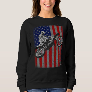 Dirt Bike Rider Motocross Racer American Flag Sweatshirt