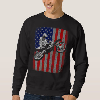 Dirt Bike Rider Motocross Racer American Flag Sweatshirt