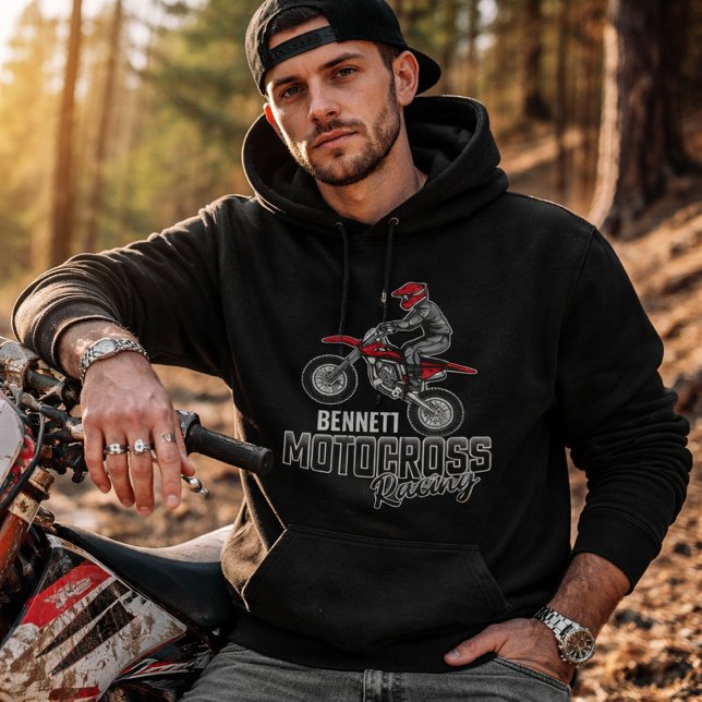 Dirt Bike Rider Motocross Racing - Custom Name Hoodie (Creator Uploaded)
