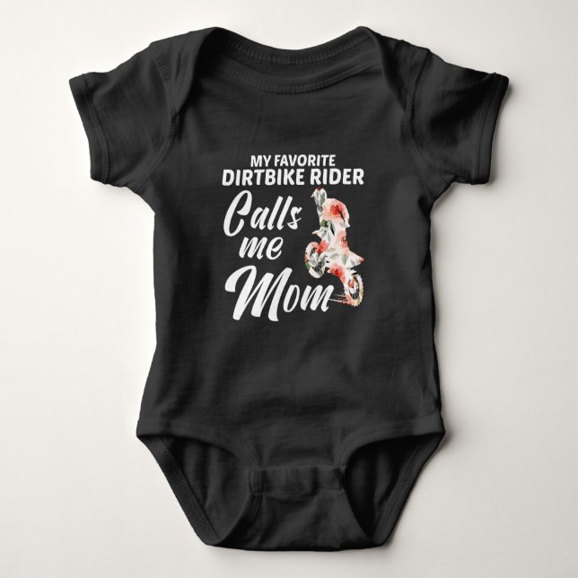 Dirt Bike Rider Motocross Son Mom Relationship Baby Bodysuit (Front)